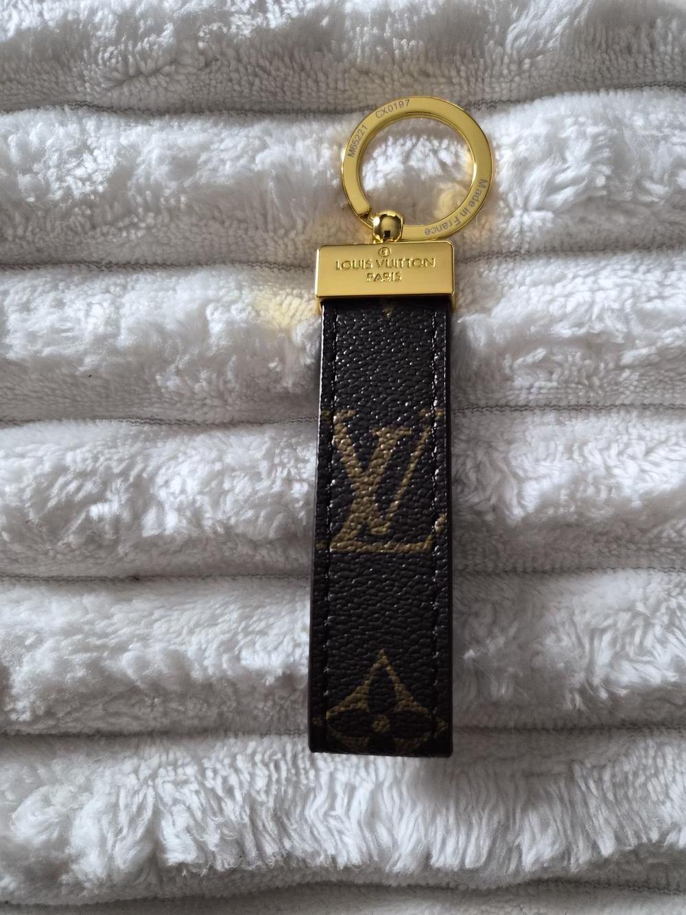 Louis Vuitton Monogram Keyring Key Fob in Brown and Gold